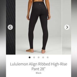 Lululemon Women’s Align Ribbed High-Rise Pant/Leggings, Size 4
